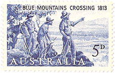 The Blue Mountains stamp was issued in 1963. 150th anniversary issue.